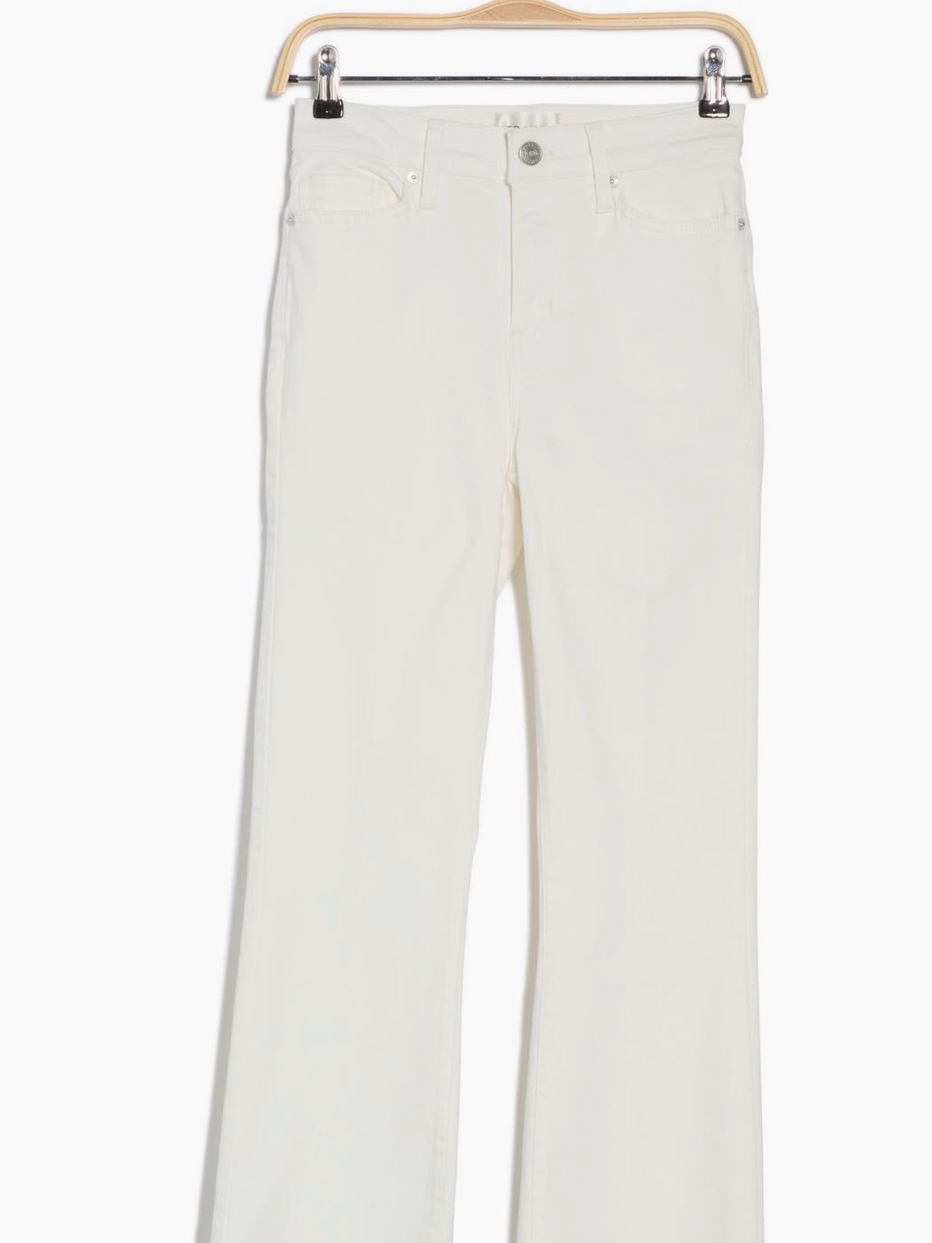 Frame Denim Off-White High-Rise Wide-Leg Jeans
